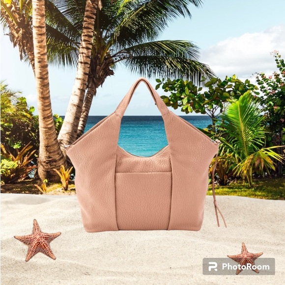 Vince Camuto Handbags - Vince Camuto Mauve leather pleated tote/crossbody/shoulder bag